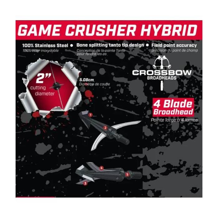 Barnett 3pk Game Crusher Hybrid Broadhead BAR20048