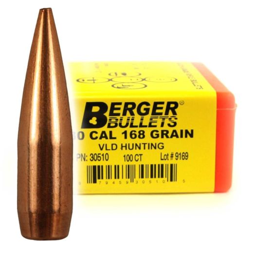 Berger 30Cal 168Gr VLD Hunting Bullet 30510