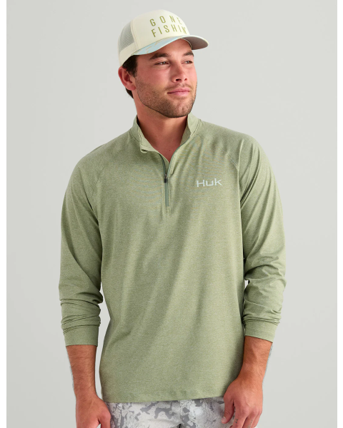 Huk Men's Airweight Heather 1/4 Zip Shirt  H1200715