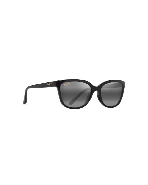 Maui Jim Grey Honi Shiny Black Sunglasses 758-02