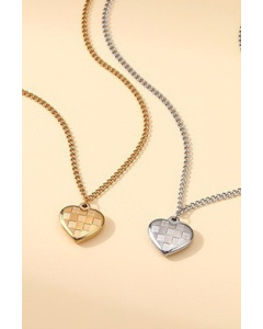 18K Stainless Steel Checker Necklace