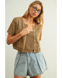 Ainsley Stripe Short Sleeve Cardigan