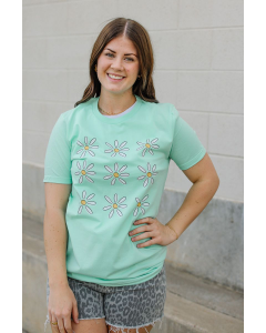 Daisy Flower Grid Tee