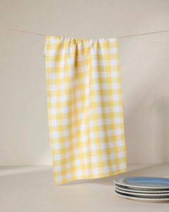 Geometry Lemon Gingham Tea Towel TT-MF-LEMON-GINGHAM