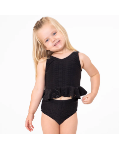 Girls V-Neck Peplum Tankini Top