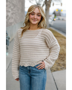 Grace Scallop Knit Sweater
