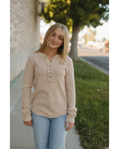 Grace Waffle Henley Top