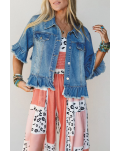 Half Sleeve Demin Jacket