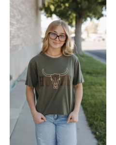 Howdy Skull Crop Tee