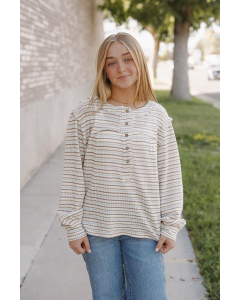 Joanna Multicolor Stripe Long Sleeve Top