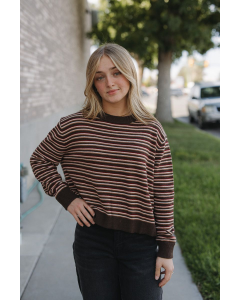 Kora Striped Round Neck Top