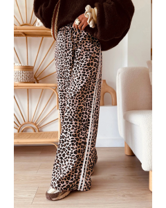 Leopard Striped Wide Leg Pant