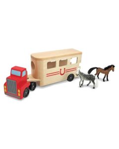 Melissa & Doug Horse Carrier Wooden Vehicles Play Set 4097
