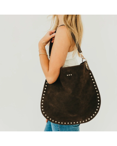 Rosalie Rivet Suede Hobo Bag
