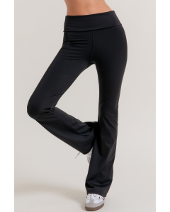 Waist Fold Over Flare Leggings
